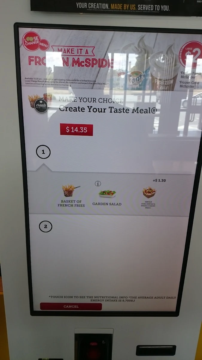Menu, McDonald's White Hills