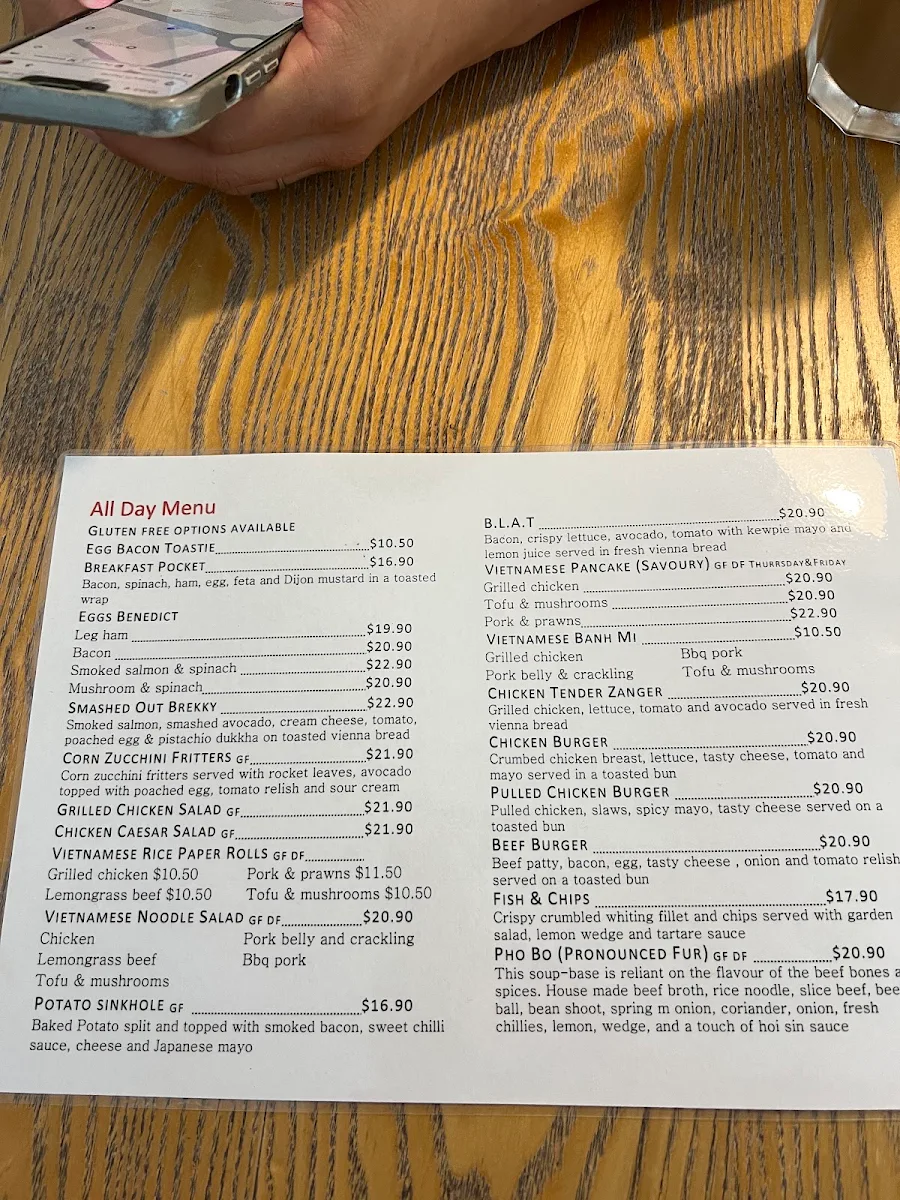 Menu, Mount Gambier Little Saigon Cafe