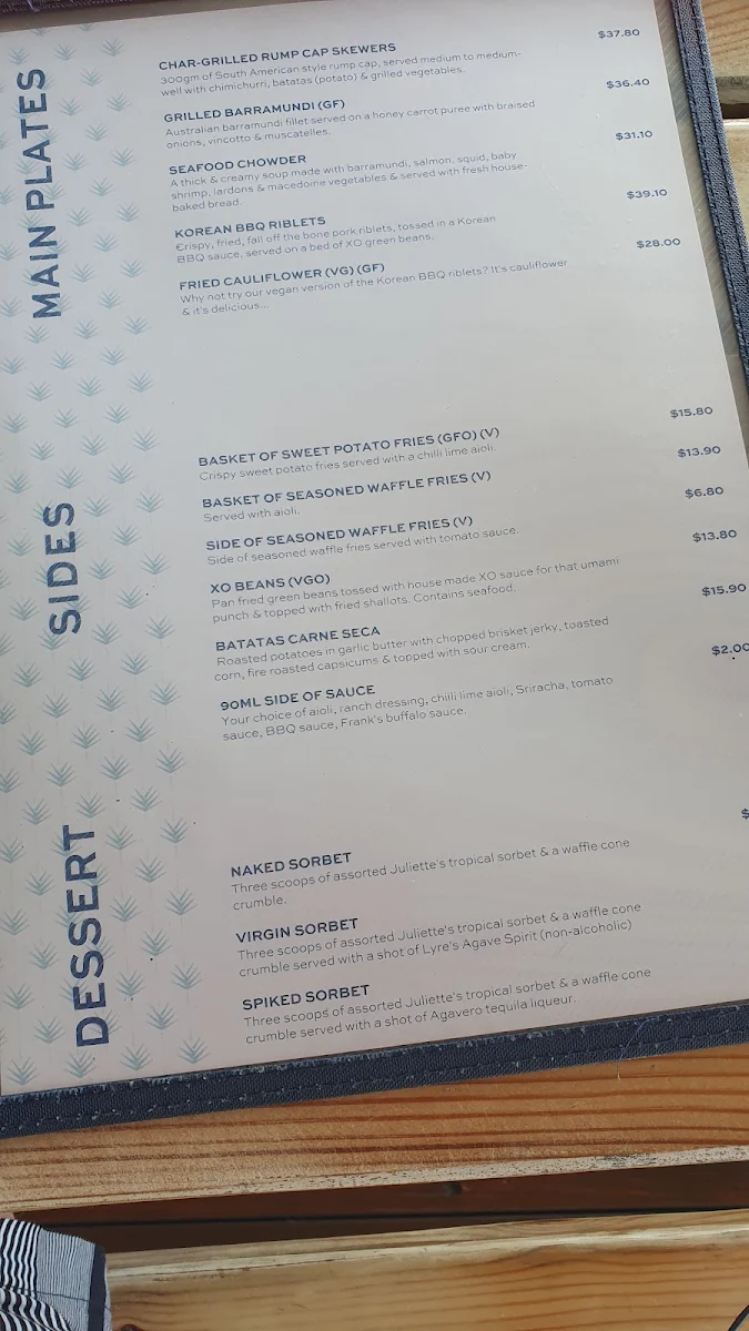 Menu, Longboard Bar & Grill