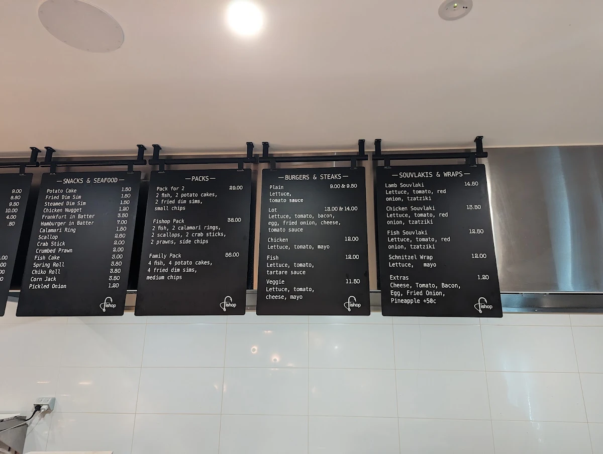 Menu, Fish Shop Mt Eliza