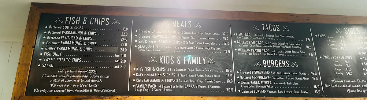Menu, Oceana Traders - Seafood Merchants