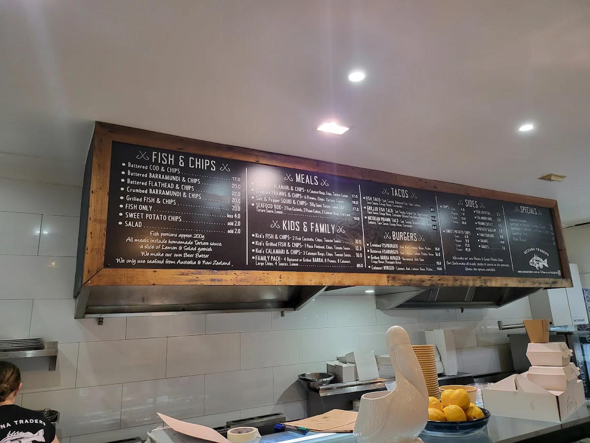Menu, Oceana Traders - Seafood Merchants