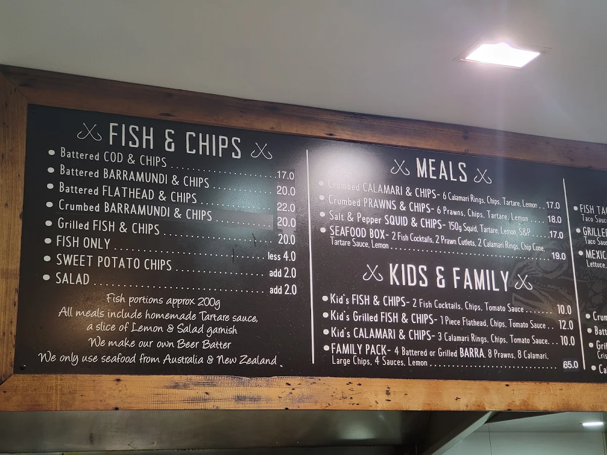 Menu, Oceana Traders - Seafood Merchants
