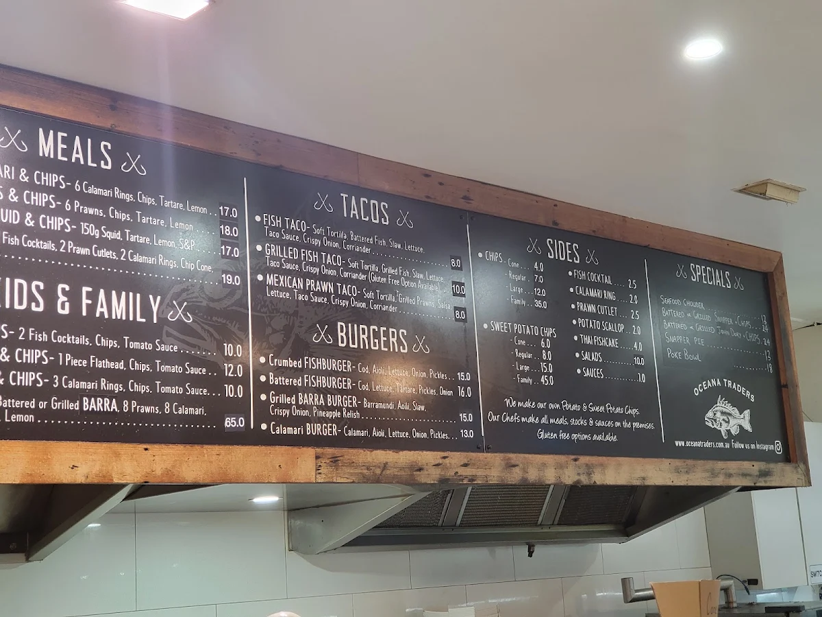 Menu, Oceana Traders - Seafood Merchants