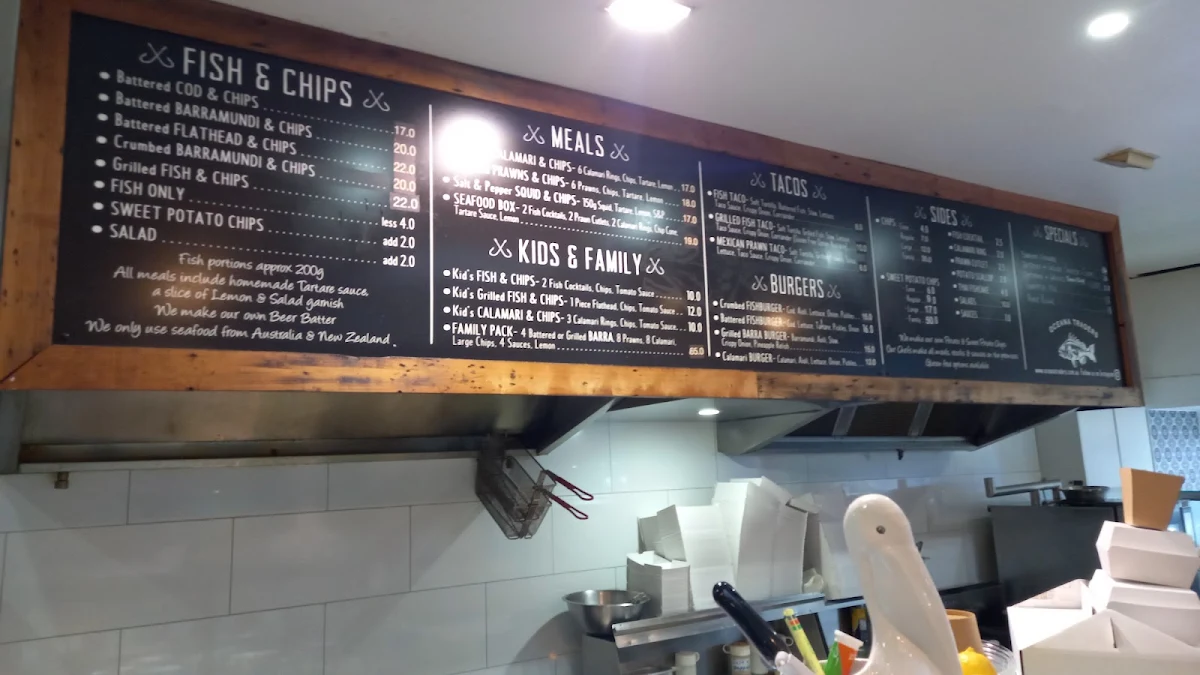 Menu, Oceana Traders - Seafood Merchants