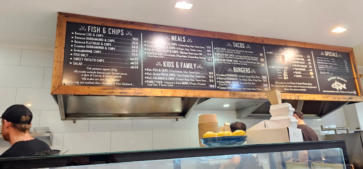 Menu, Oceana Traders - Seafood Merchants