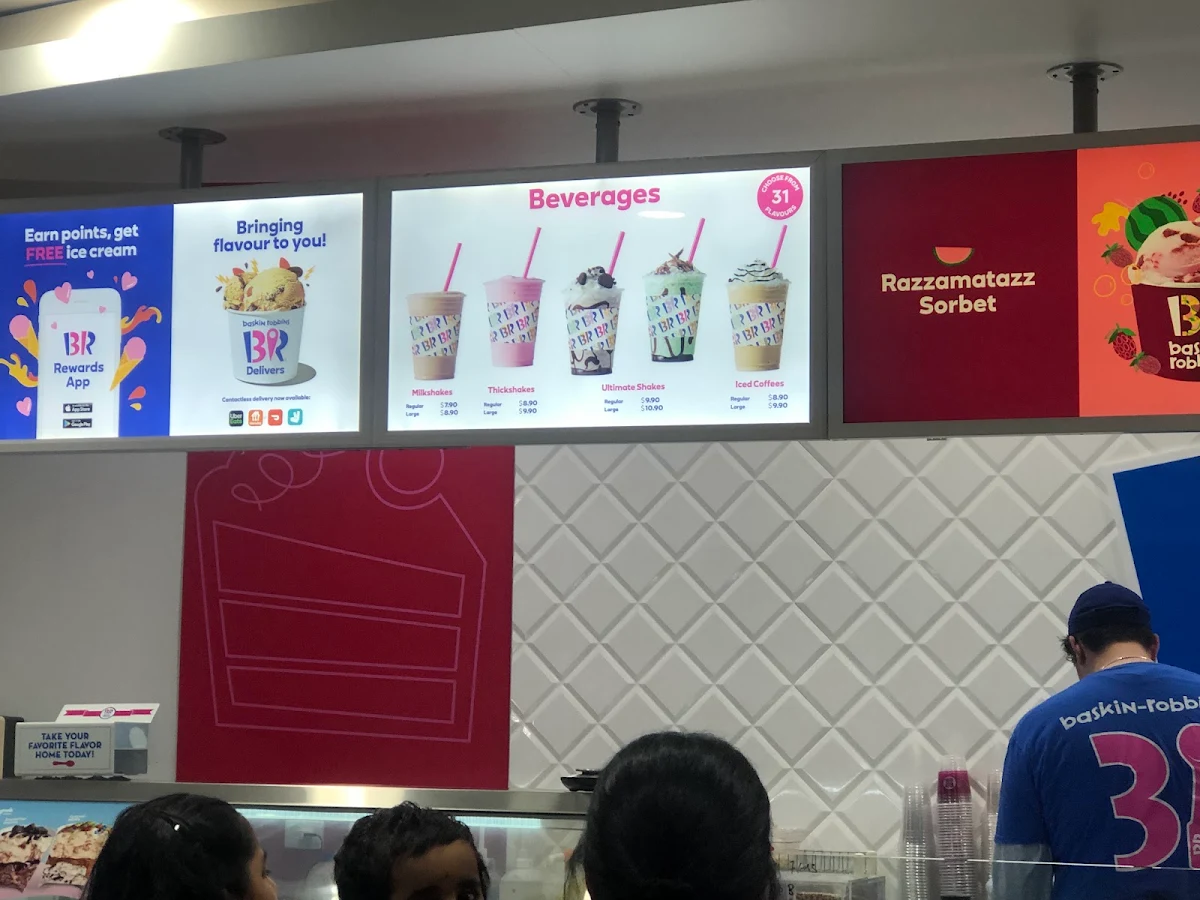 Menu, Baskin-Robbins Forest Lake