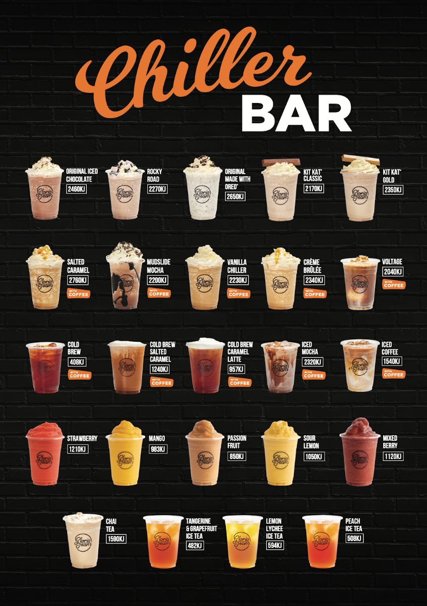 Menu, Gloria Jean's Coffees Alice Springs