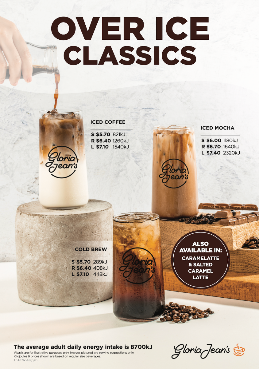 Menu, Gloria Jean's Coffees Alice Springs