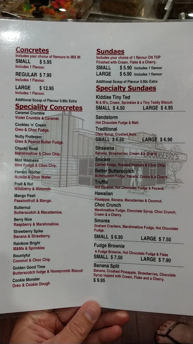 Menu, Goodberry's