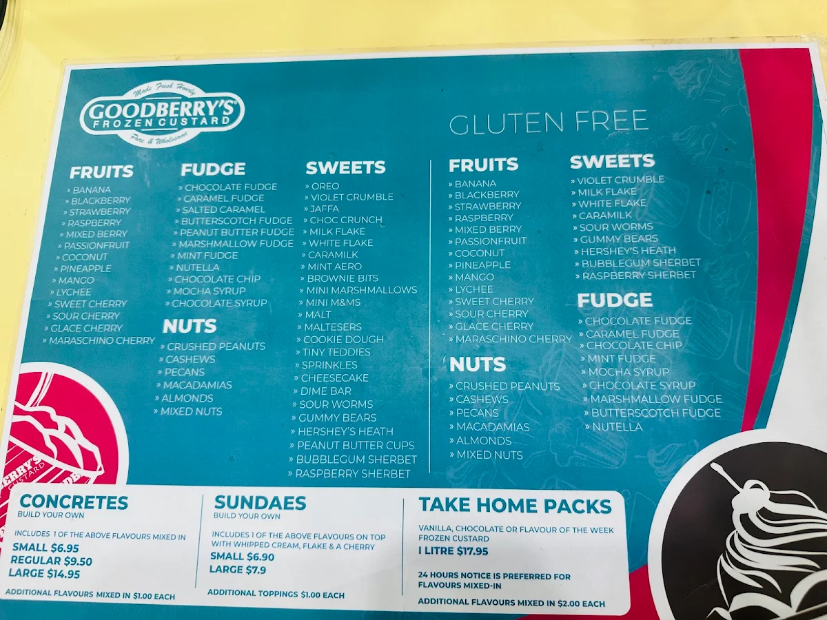 Menu, Goodberry's