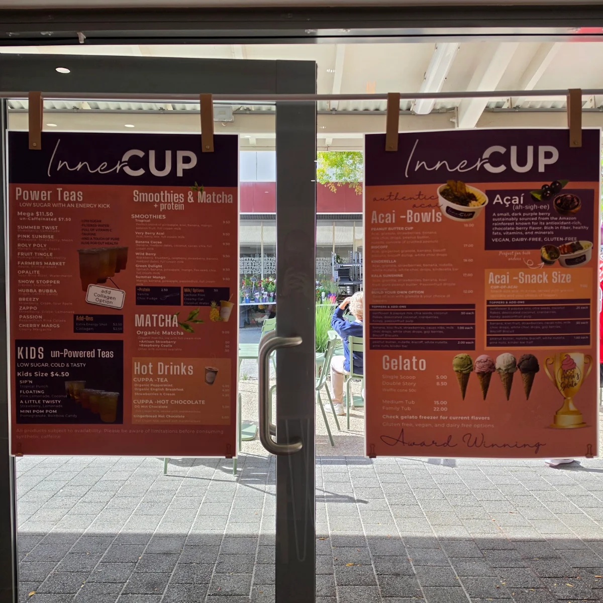 Menu, Innercup Australia