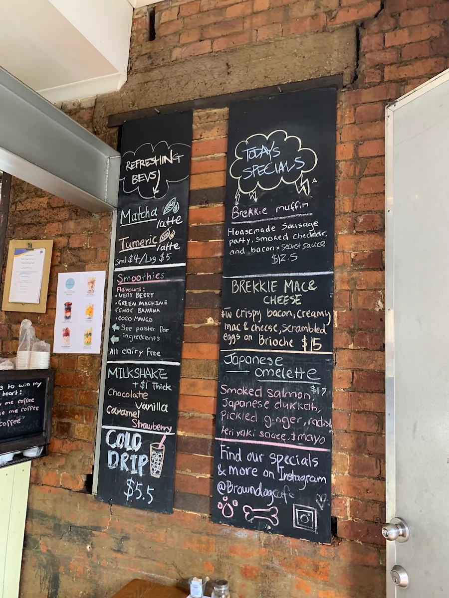 Menu, Brown Dog Cafe