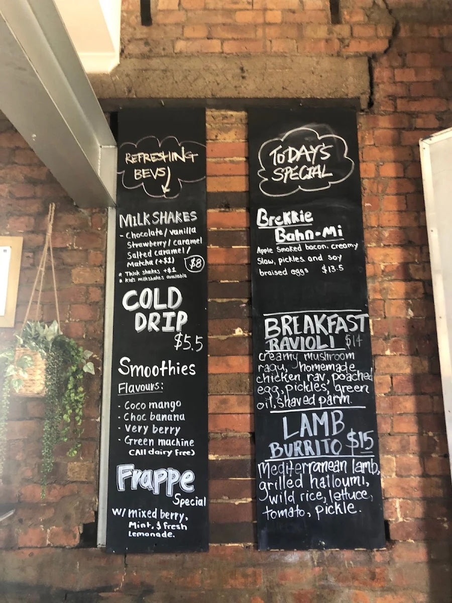 Menu, Brown Dog Cafe