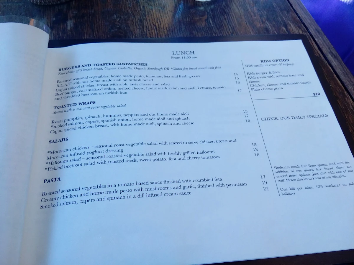 Menu, The Hideout cafe / shakshuka barbyron bay