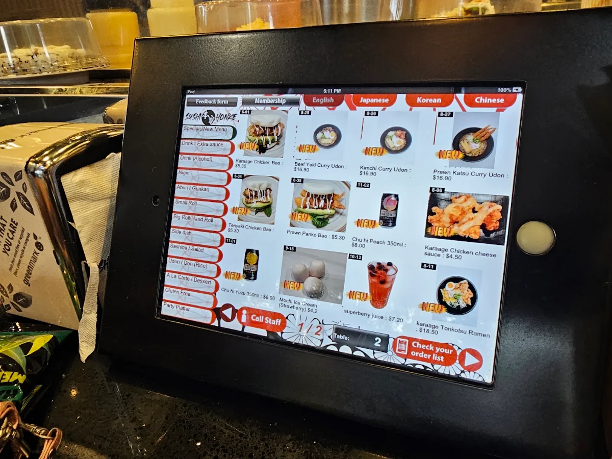 Menu, Sushi honke