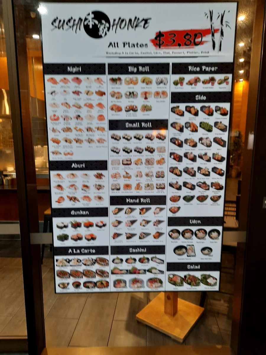 Menu, Sushi honke