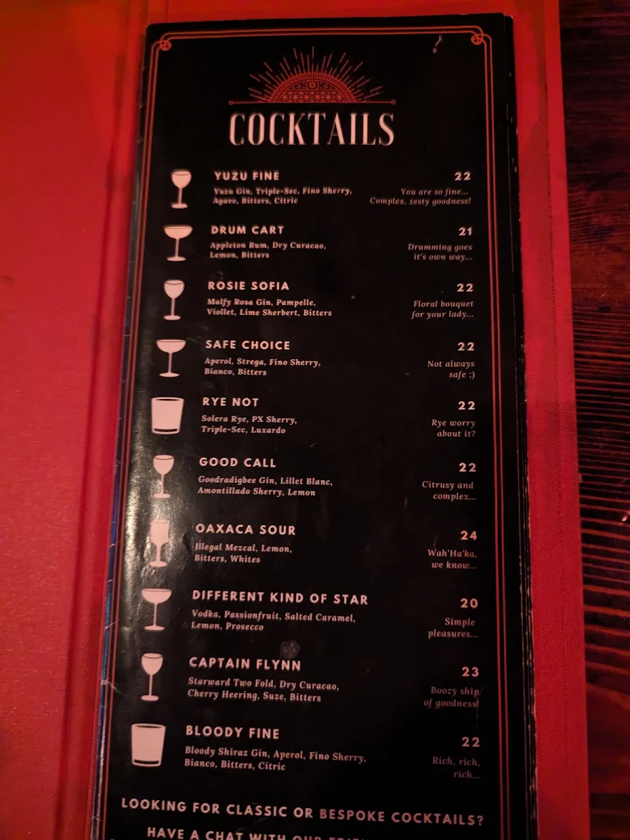 Menu, The Drummer (Formerly The Different Drummer)