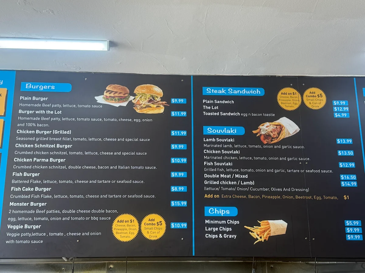 Menu, Bladin Street Fish & Chips & Burgers ( GLUTEN FREE fish n chips)