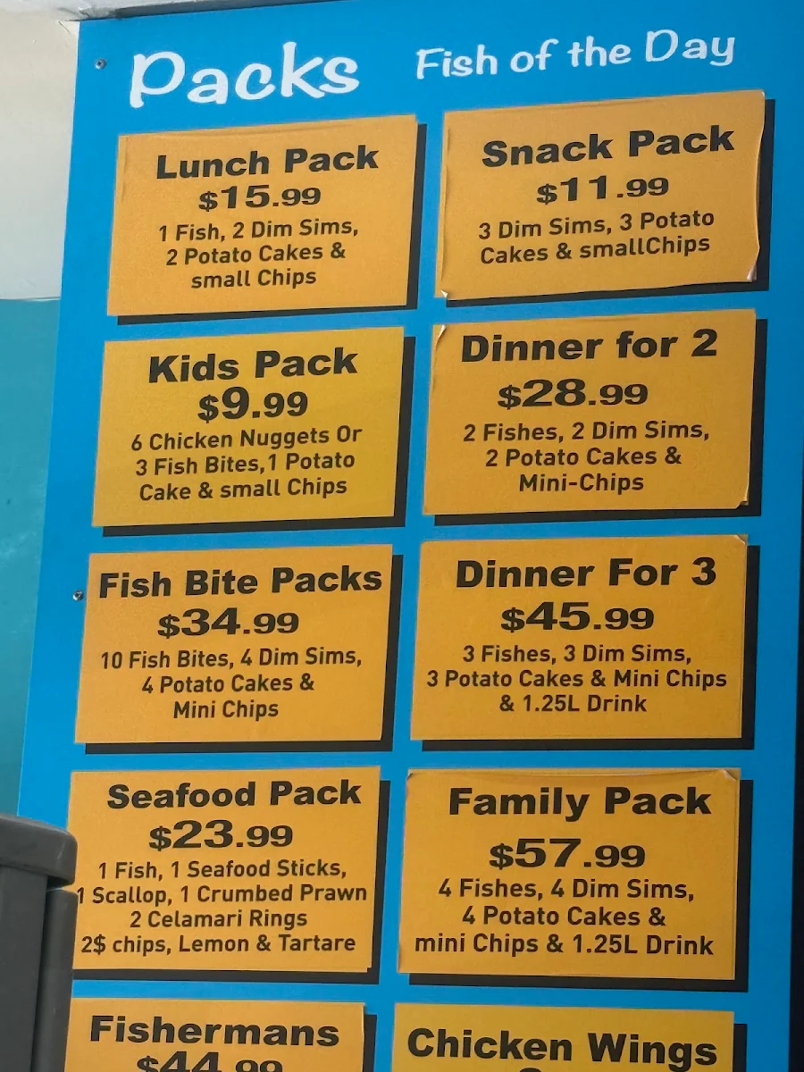 Menu, Bladin Street Fish & Chips & Burgers ( GLUTEN FREE fish n chips)