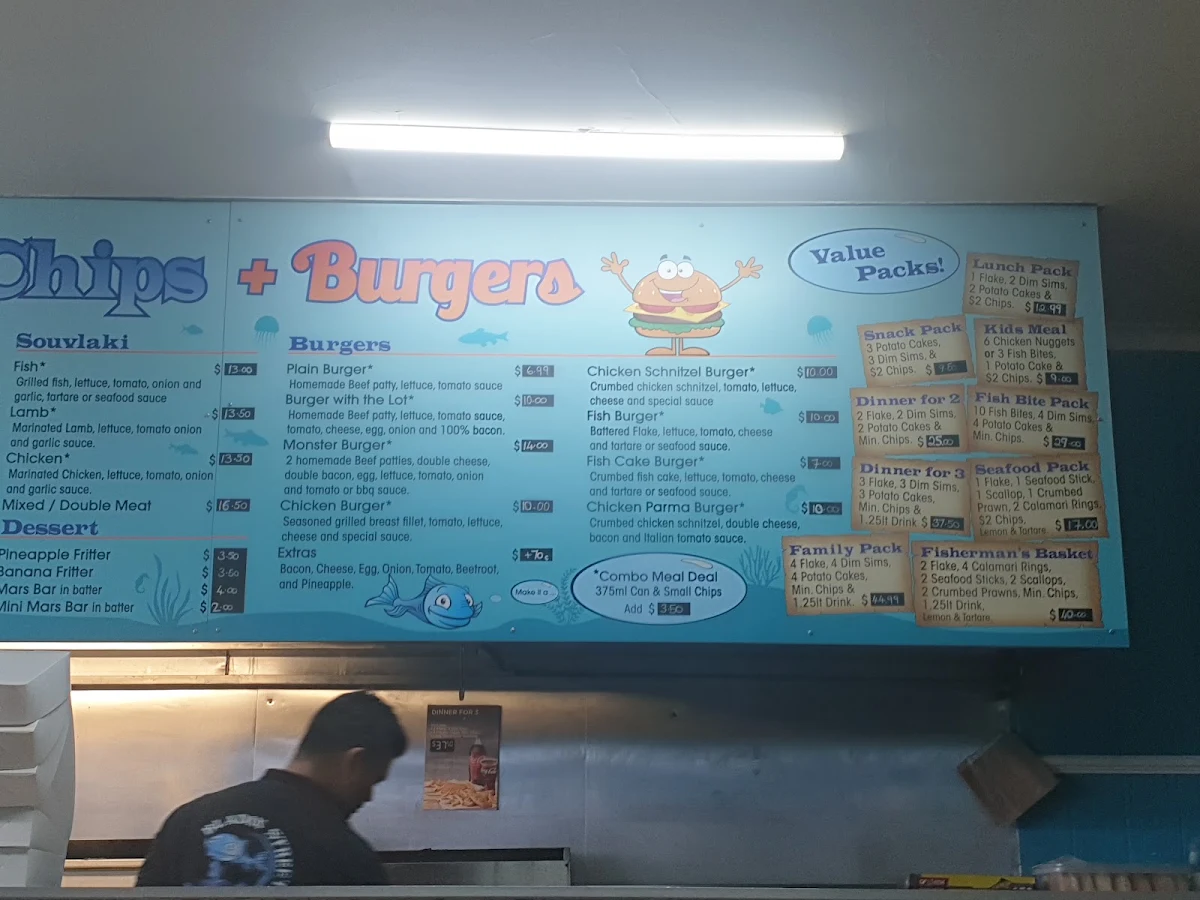 Menu, Bladin Street Fish & Chips & Burgers ( GLUTEN FREE fish n chips)