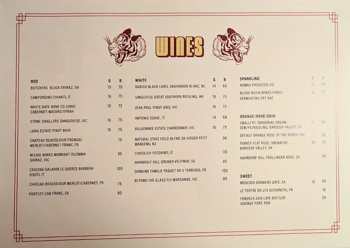 Menu, Suzie Q