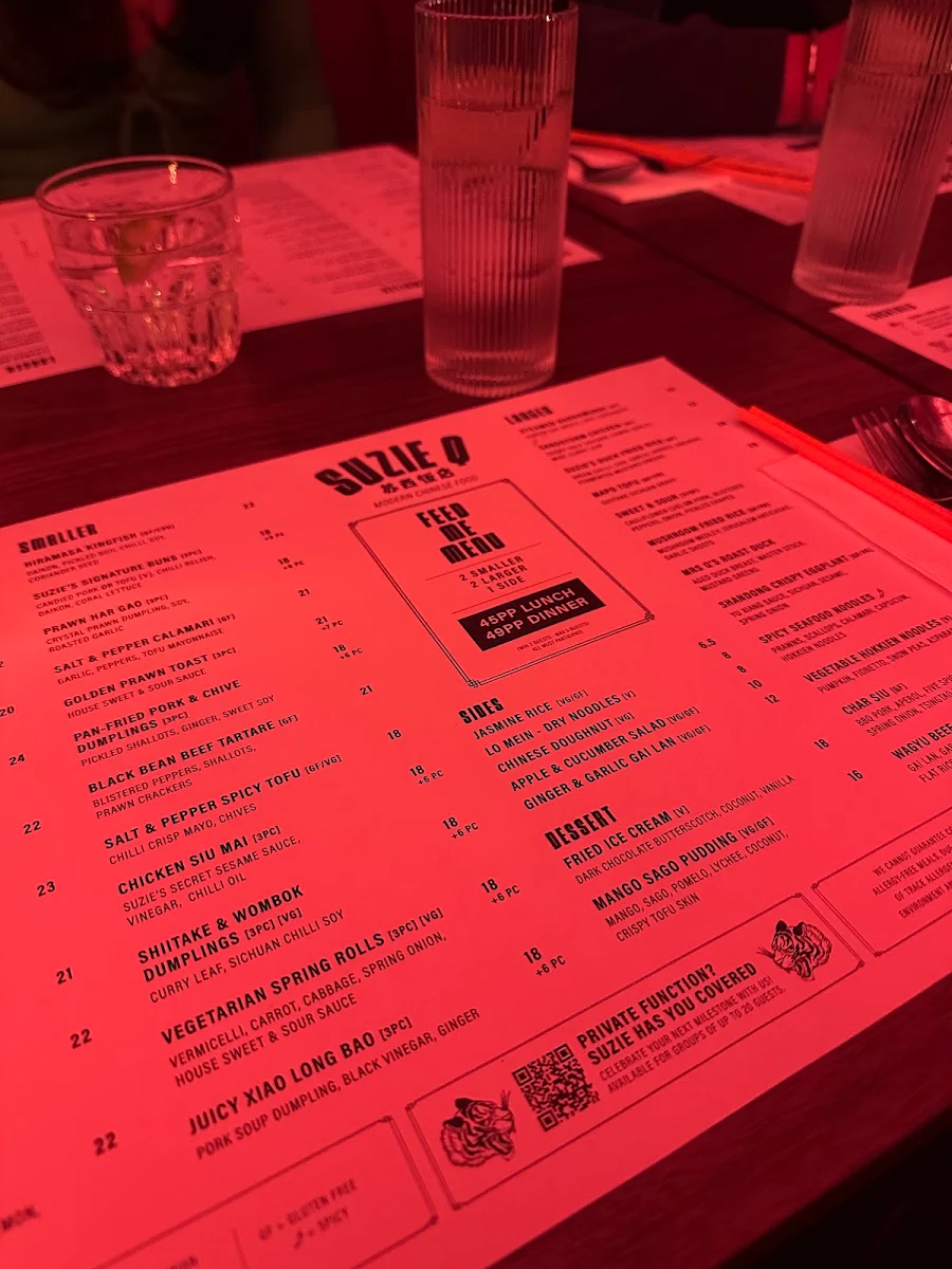 Menu, Suzie Q