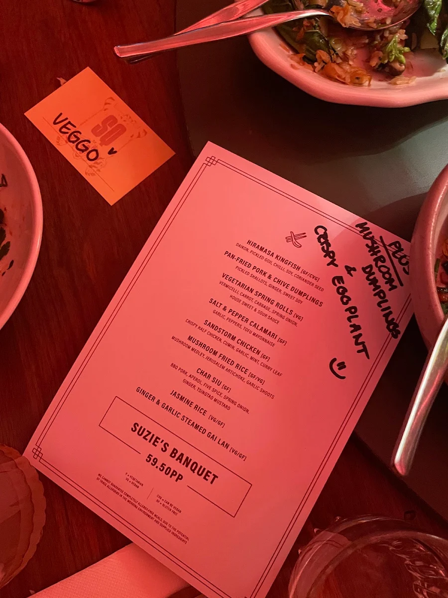 Menu, Suzie Q