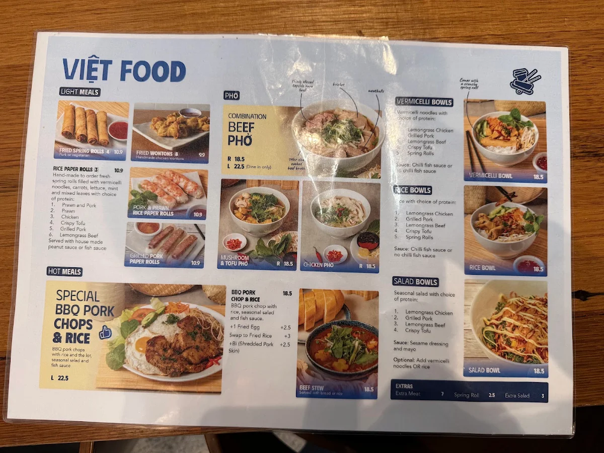 Menu, Saigon Rush - Pho & Coffee