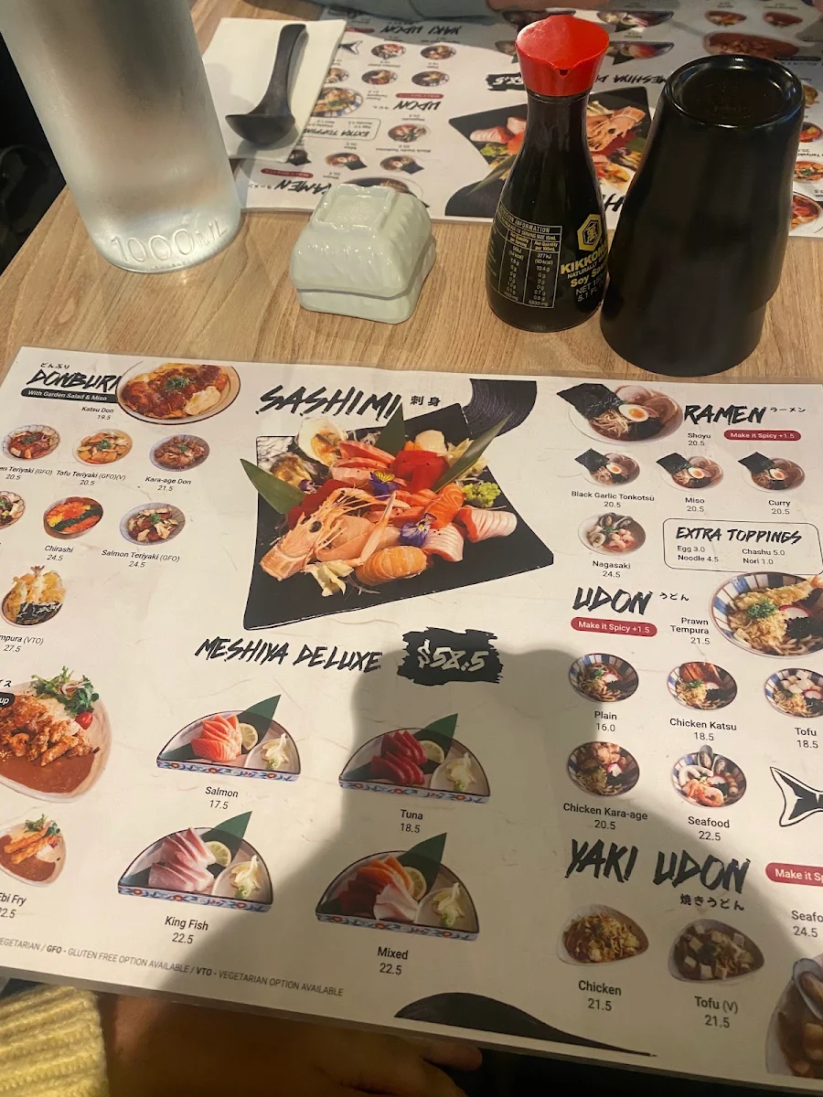 Menu, Meshiya Japan