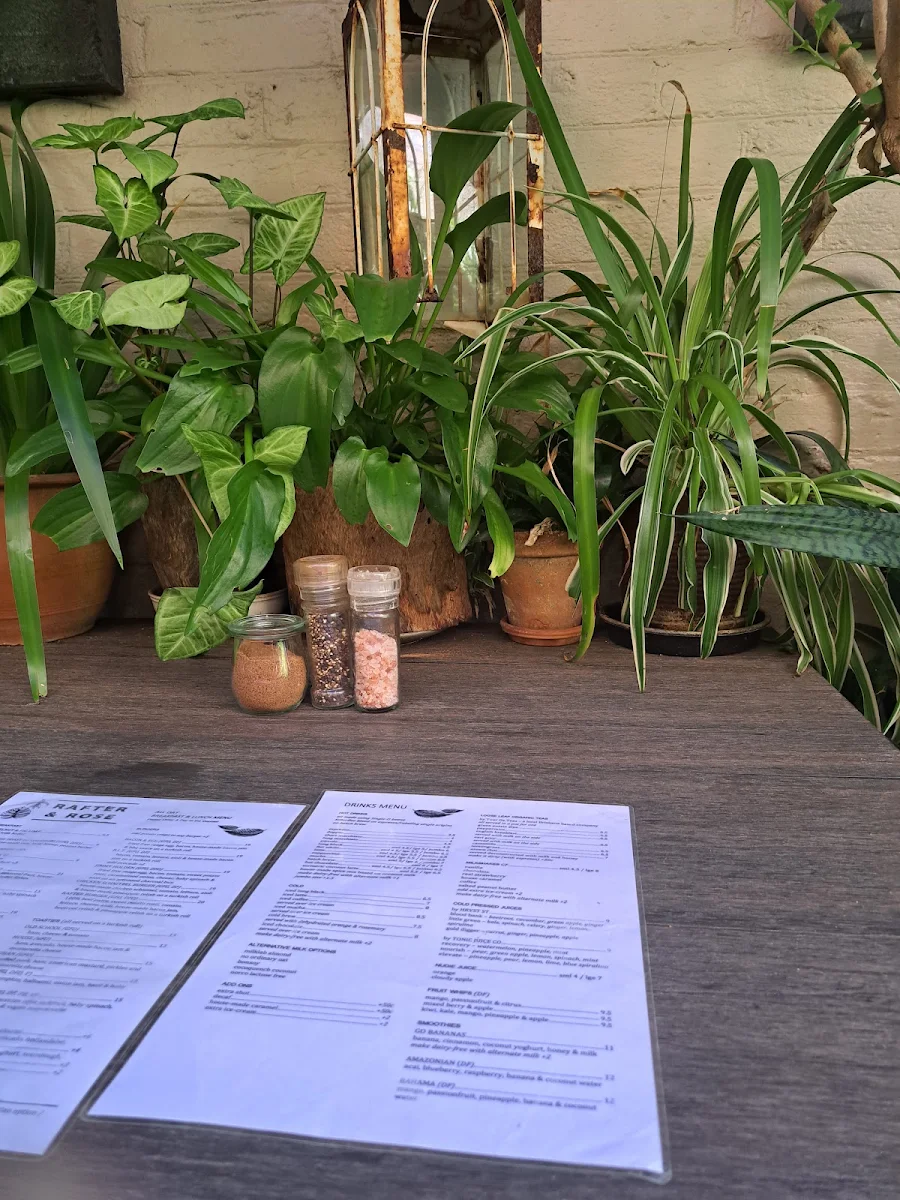Menu, Rafter & Rose