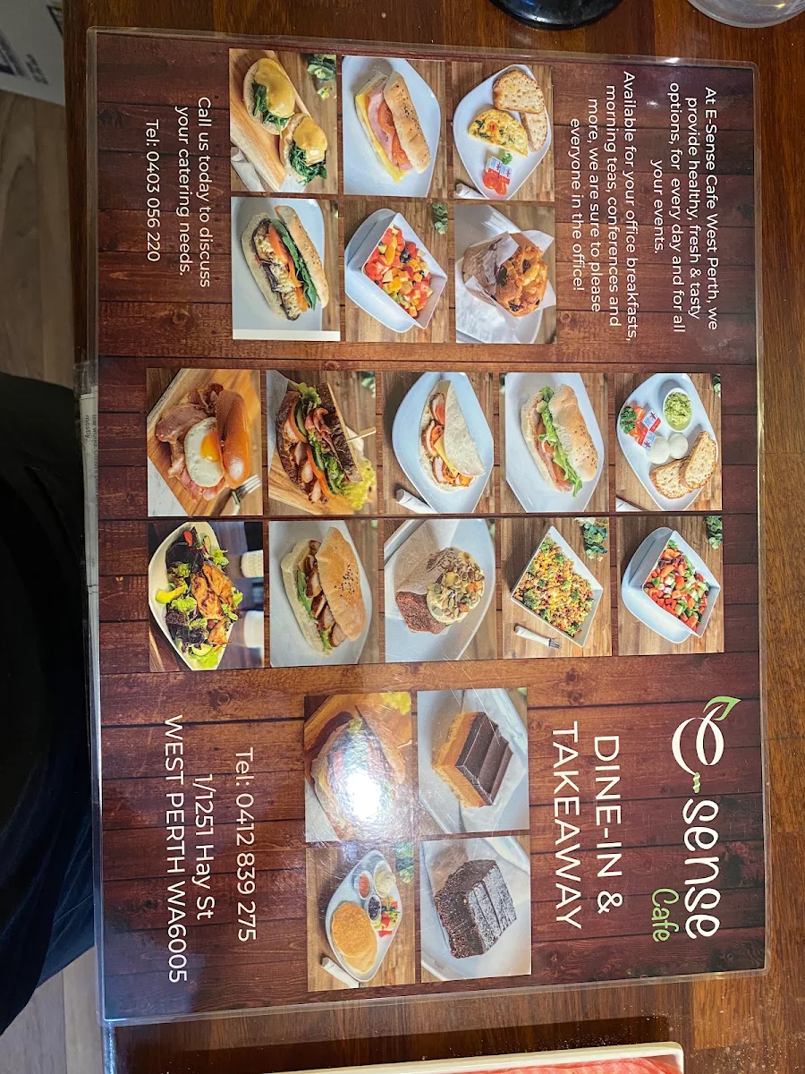 Menu, E-Sense West Perth