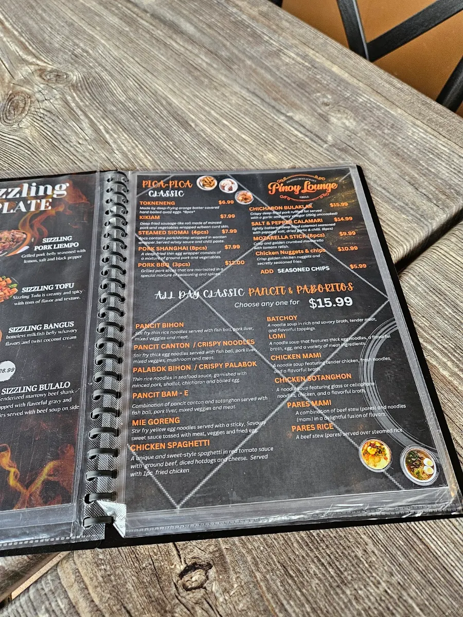 Menu, Pinoy Lounge