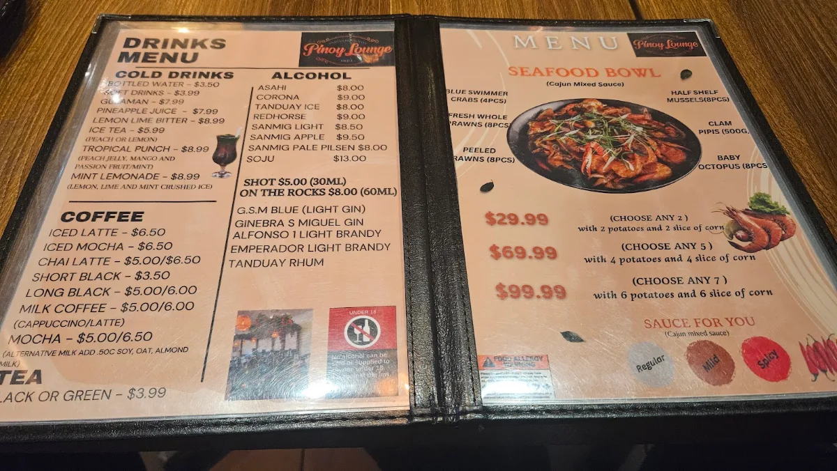 Menu, Pinoy Lounge