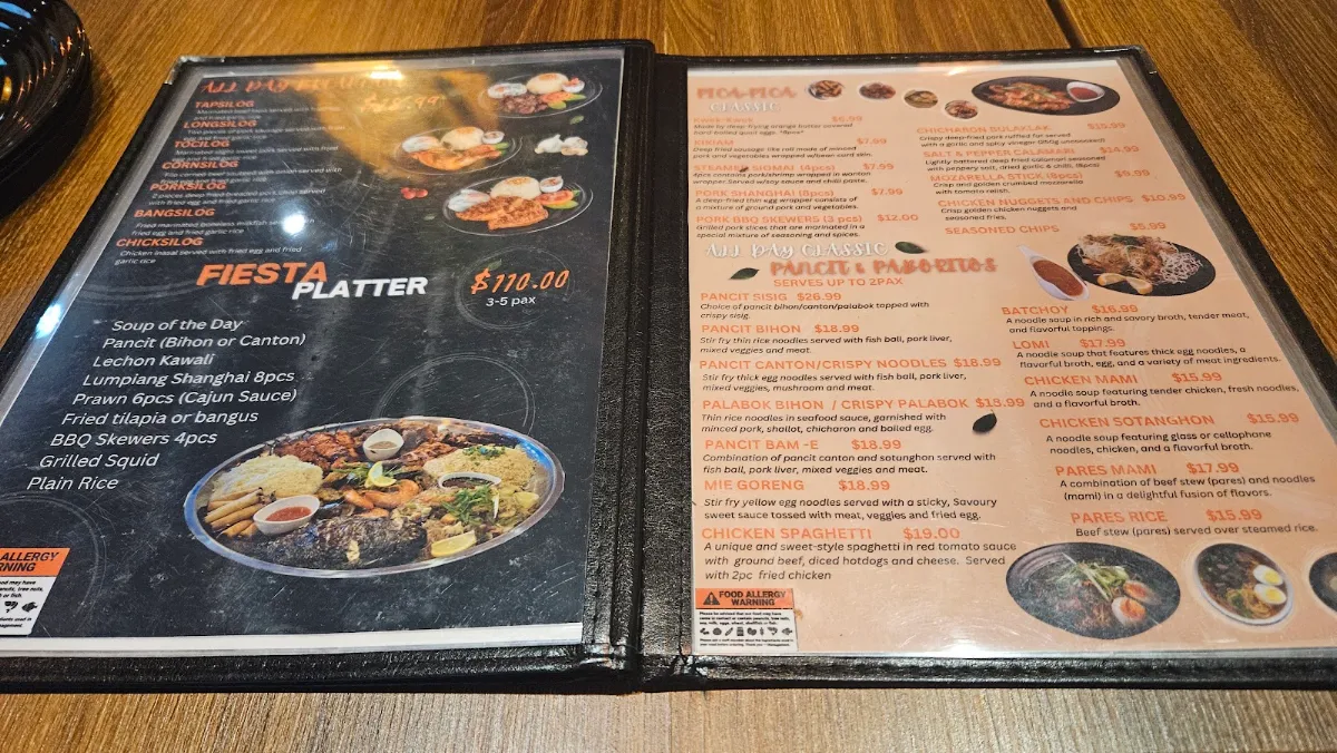 Menu, Pinoy Lounge