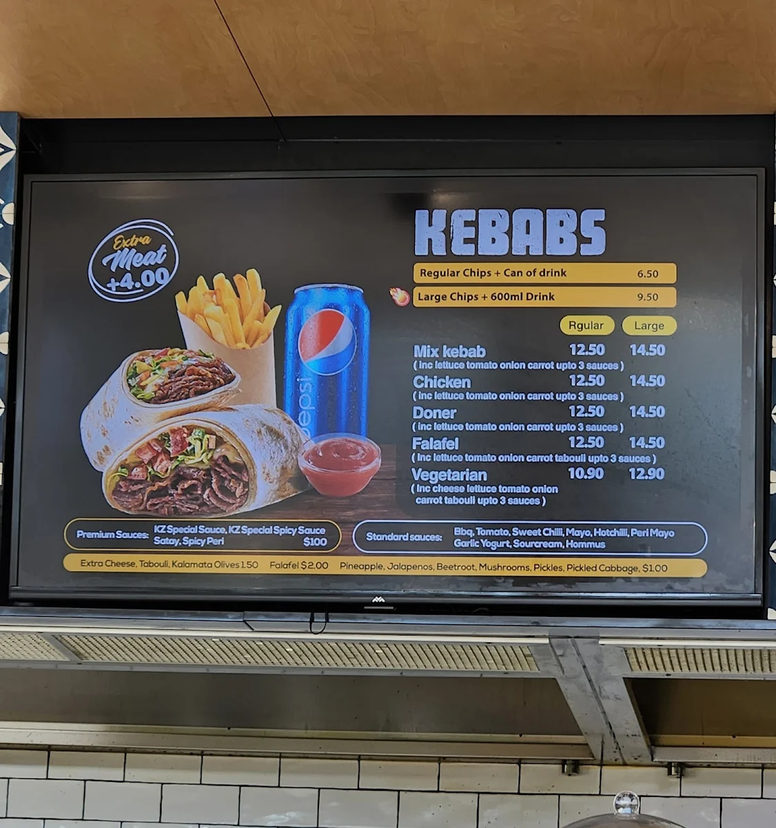 Menu, Kebab Zone Flagstone