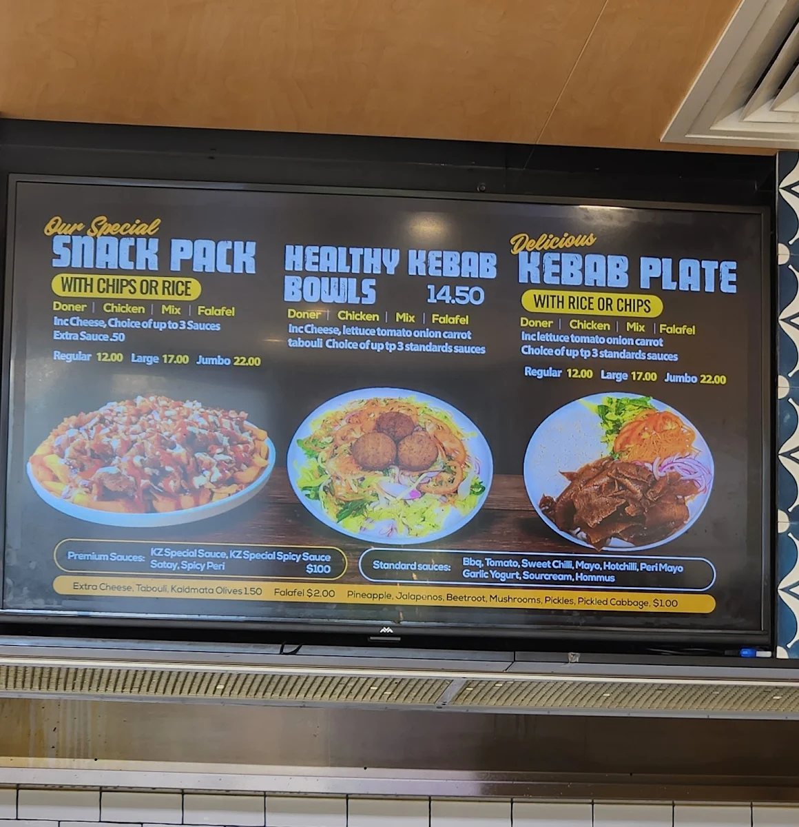 Menu, Kebab Zone Flagstone