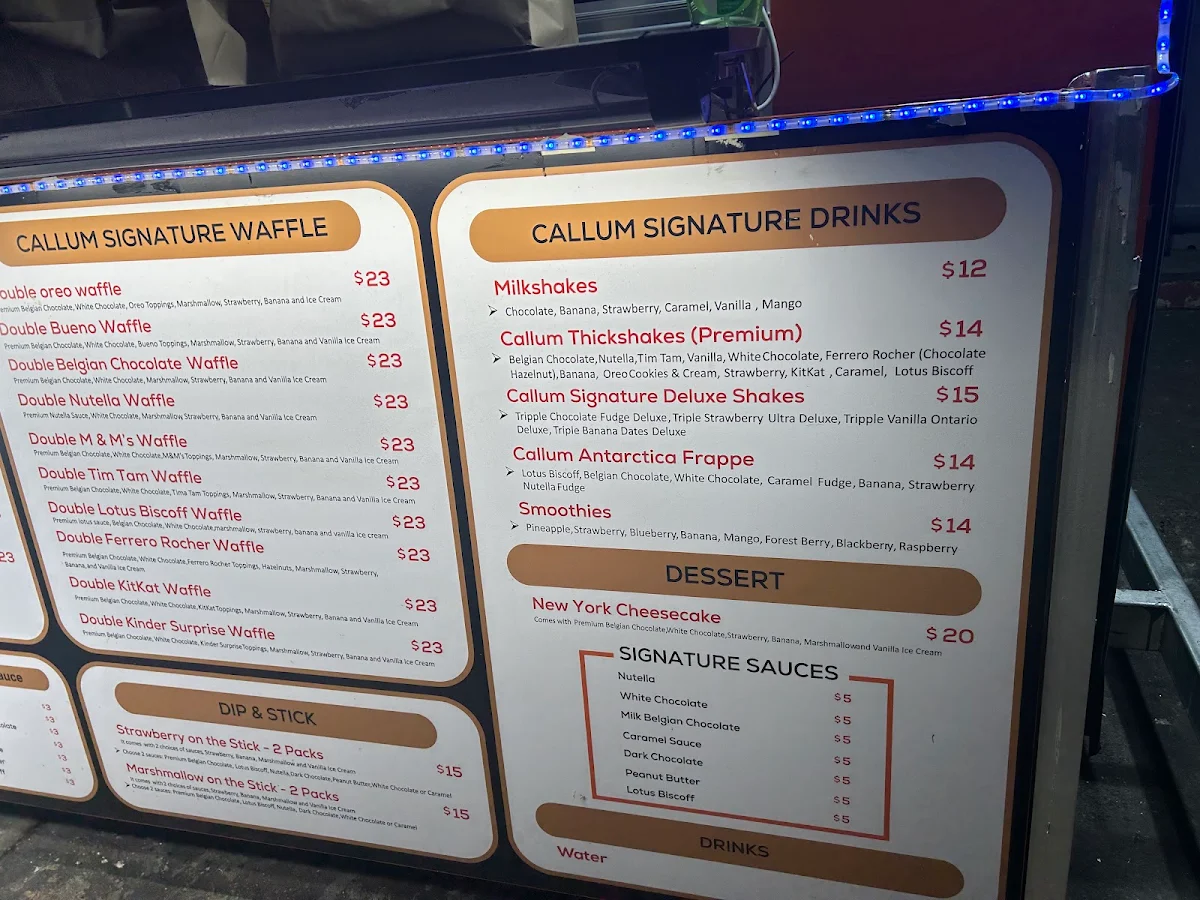 Menu, Callum Crepes