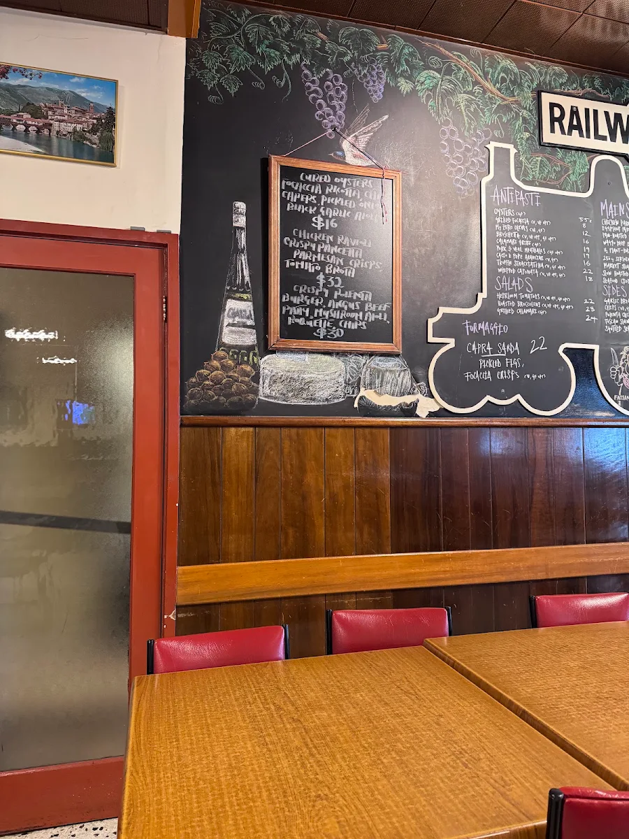 Menu, Railway Hotel Fitzroy North