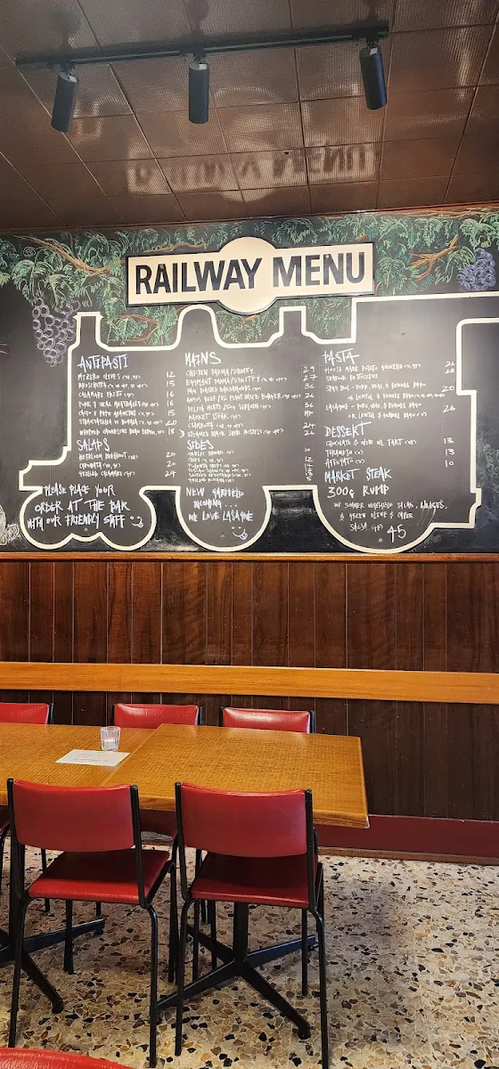 Menu, Railway Hotel Fitzroy North