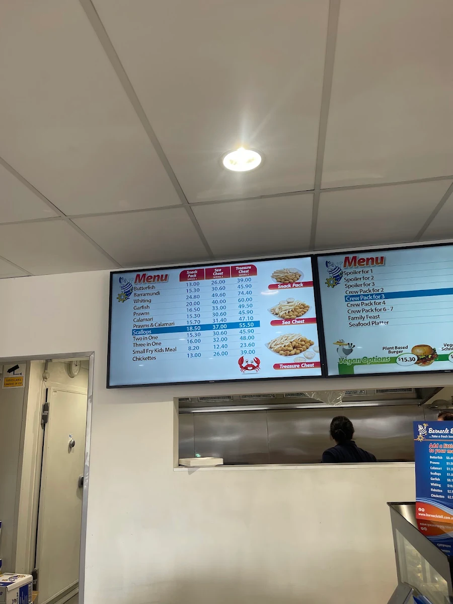 Menu, Barnacle Bill Torrensville