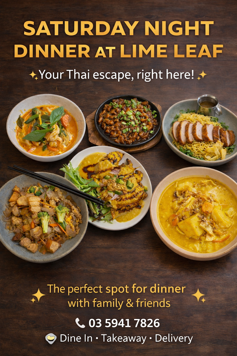 Menu, Lime Leaf Thai Restaurant