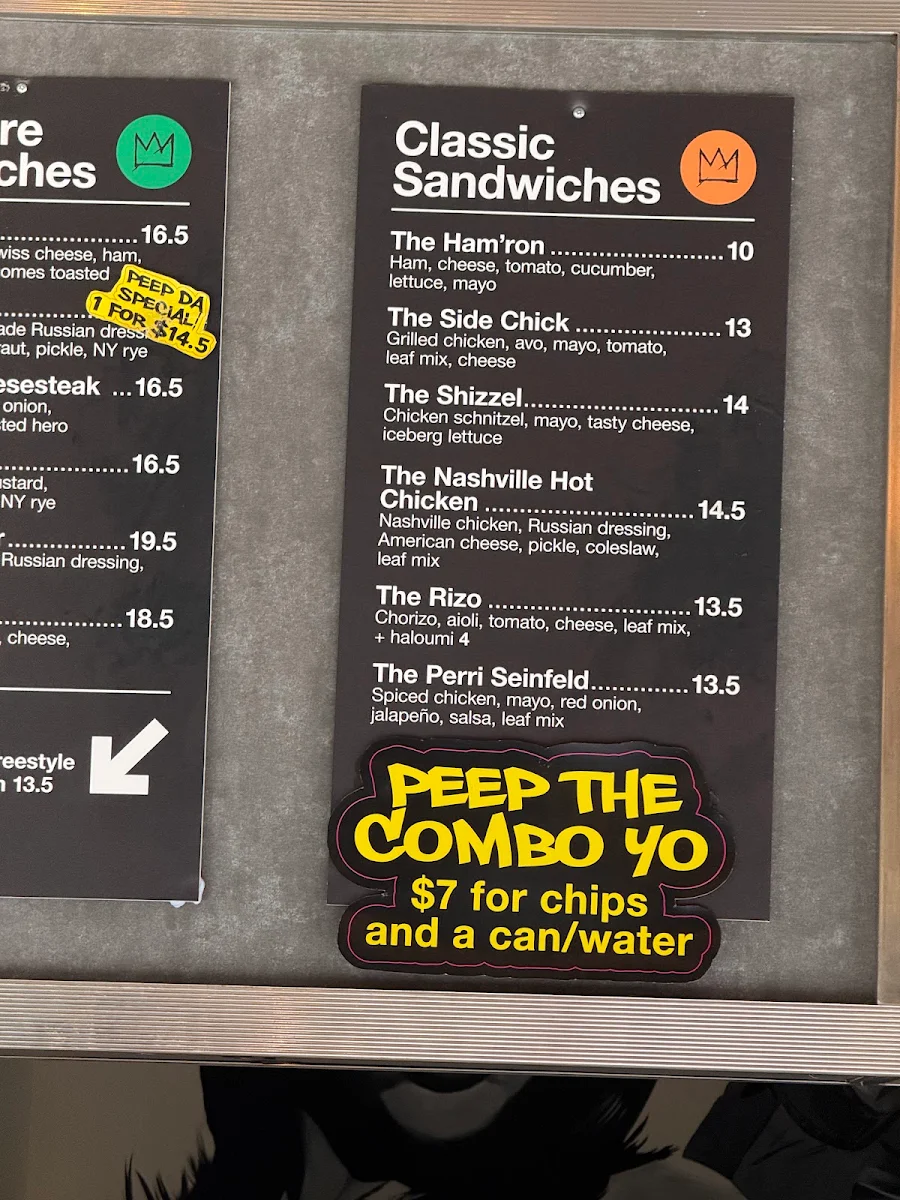 Menu, Brooklyn Bridge Deli