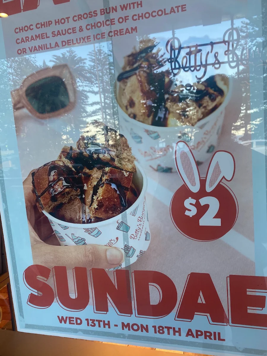 Menu, Betty's Burgers