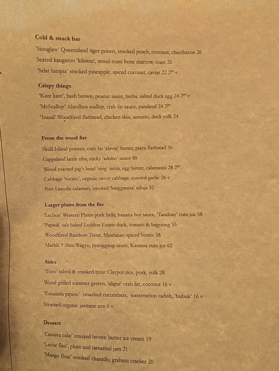 Menu, Serai
