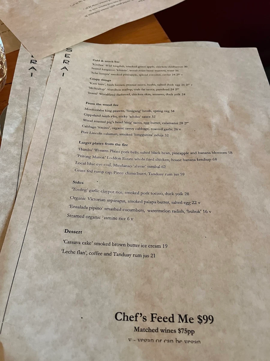 Menu, Serai