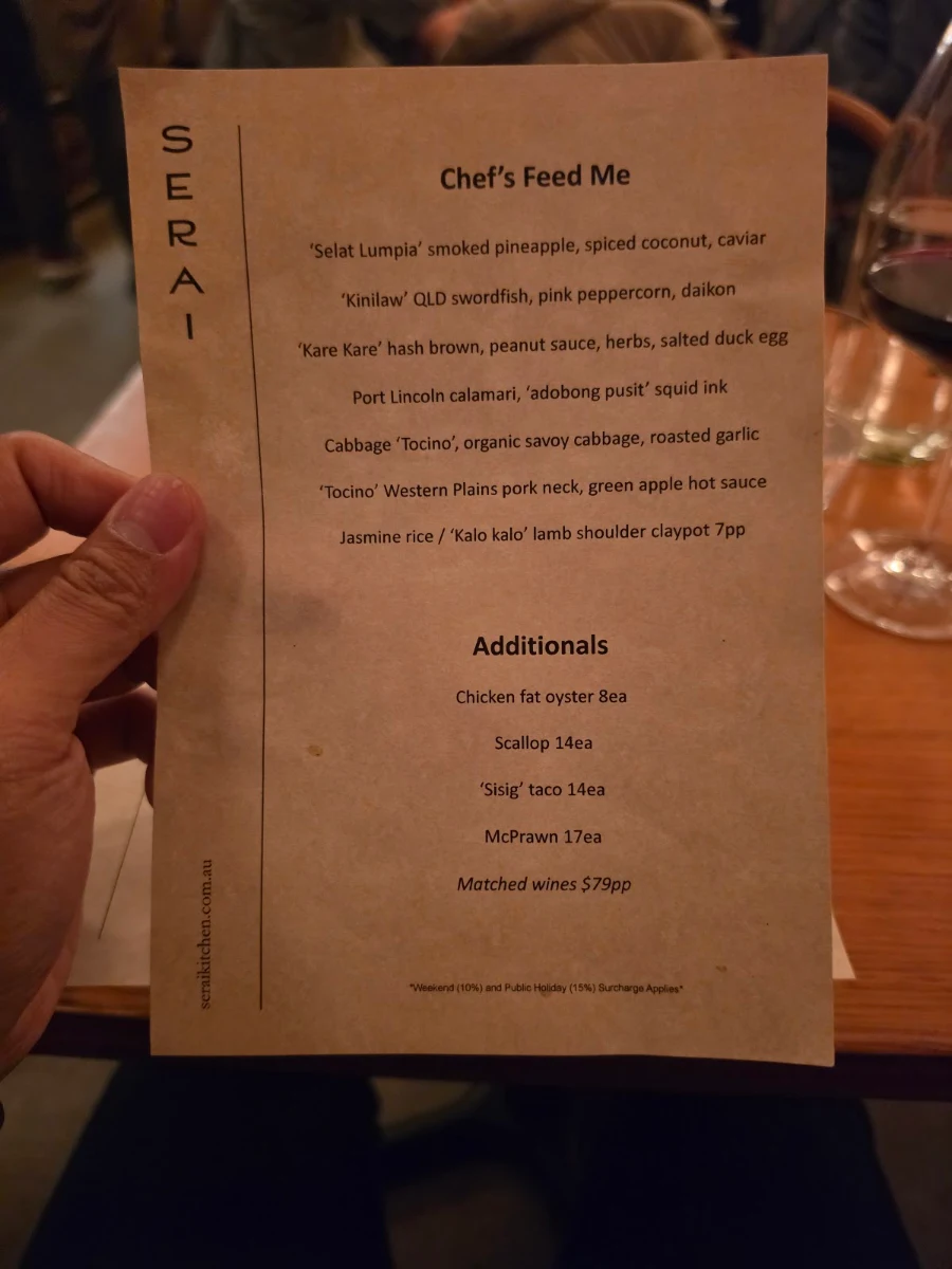 Menu, Serai