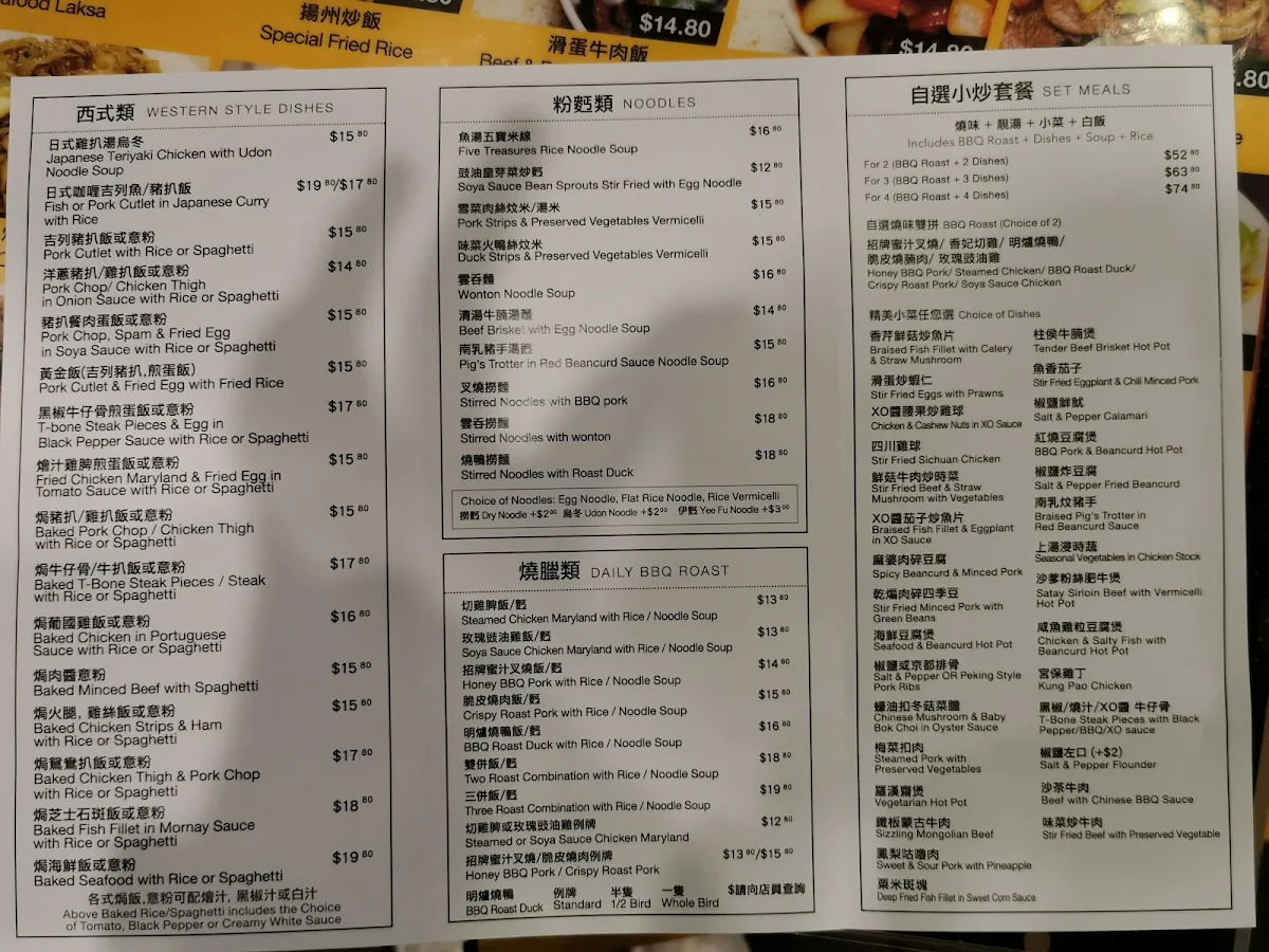 Menu, C Cafe