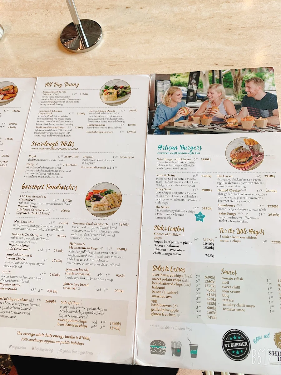 Menu, Shingle Inn Joondalup