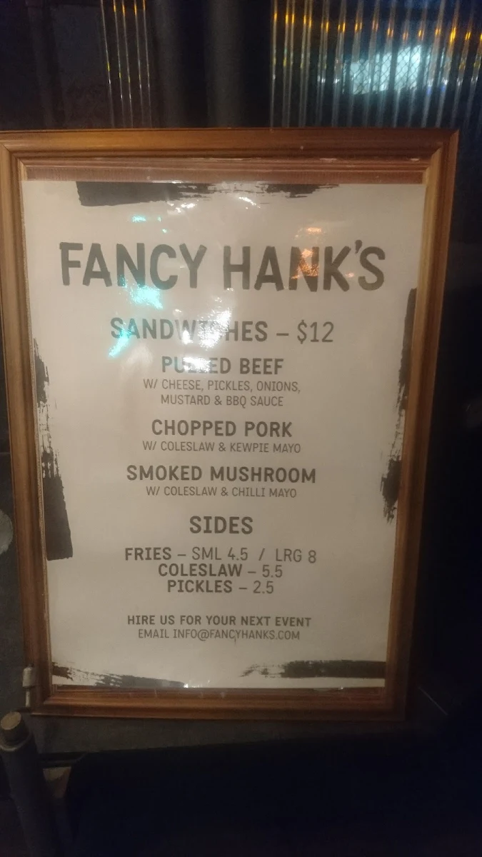 Menu, Whitehart Bar